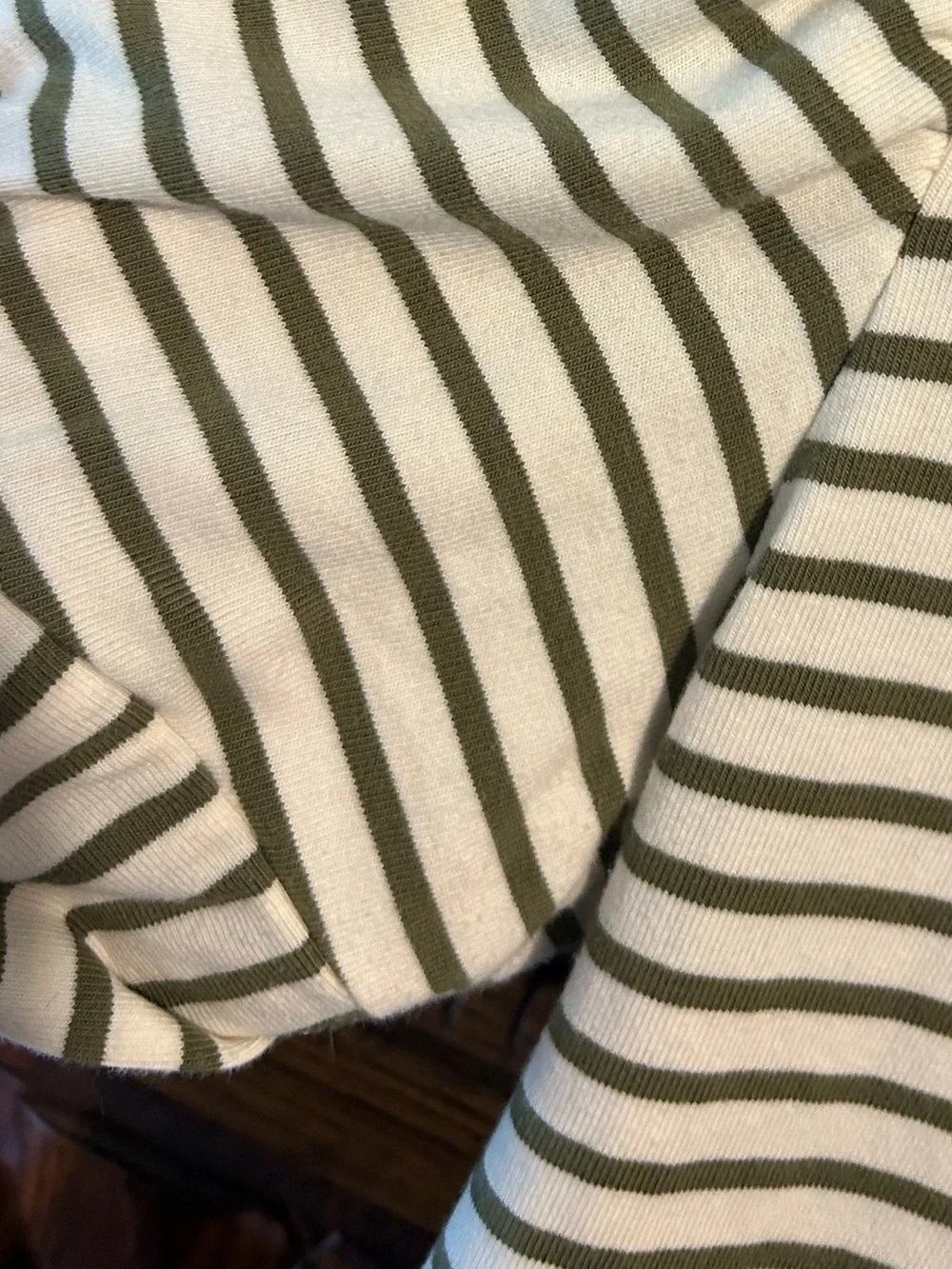 Tuckernuck Olive & Cream Puff-Sleeve Striped Tee